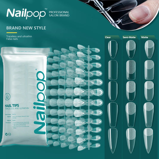 120pcs Fake Nails Full Cover Press on Nails Coffin Soft Gel American Pose Capsule False Nail Tips for Extension System
